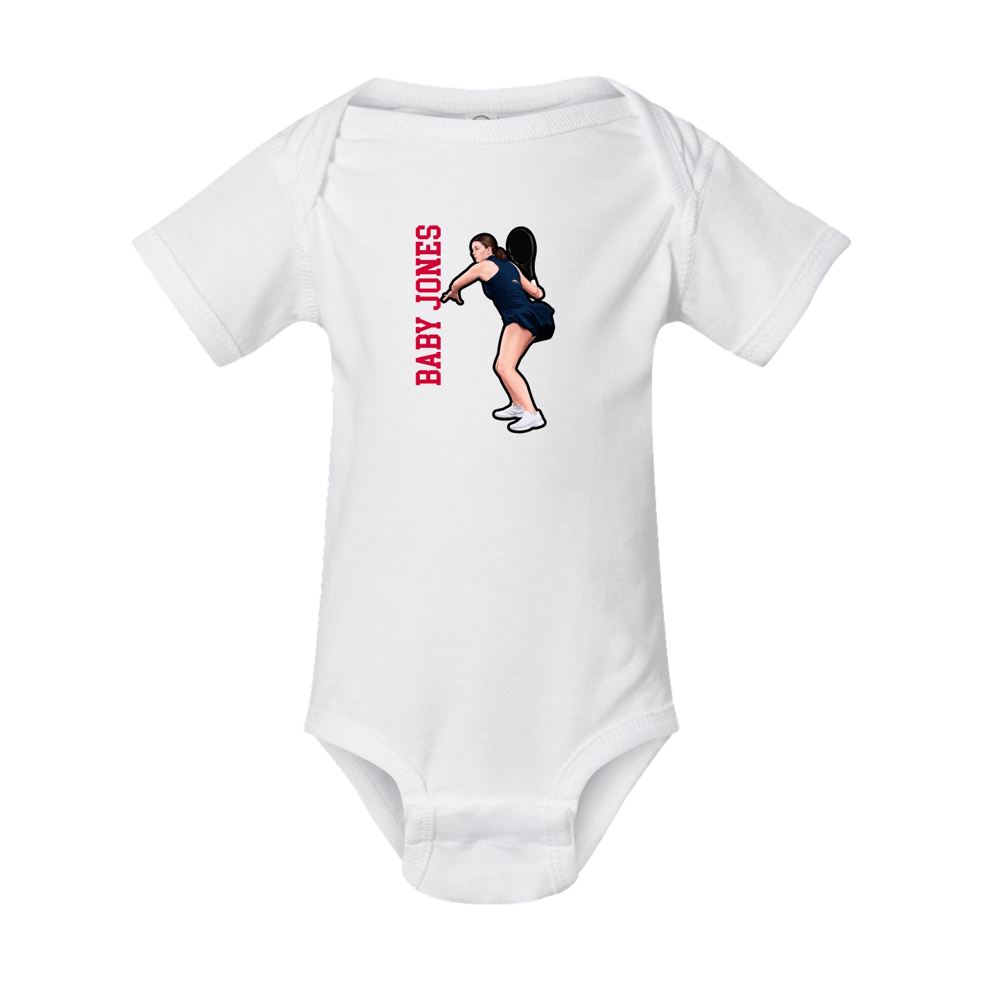 Baby Onesie — Name Vertical in White