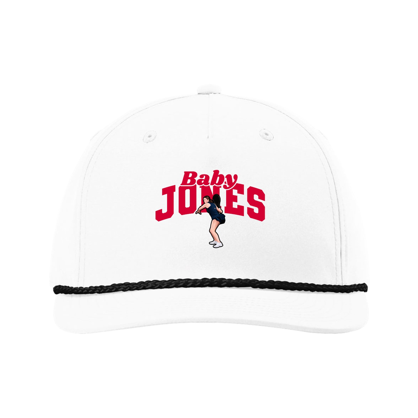 Five-Panel Classic Rope Cap — Signature Arch in White