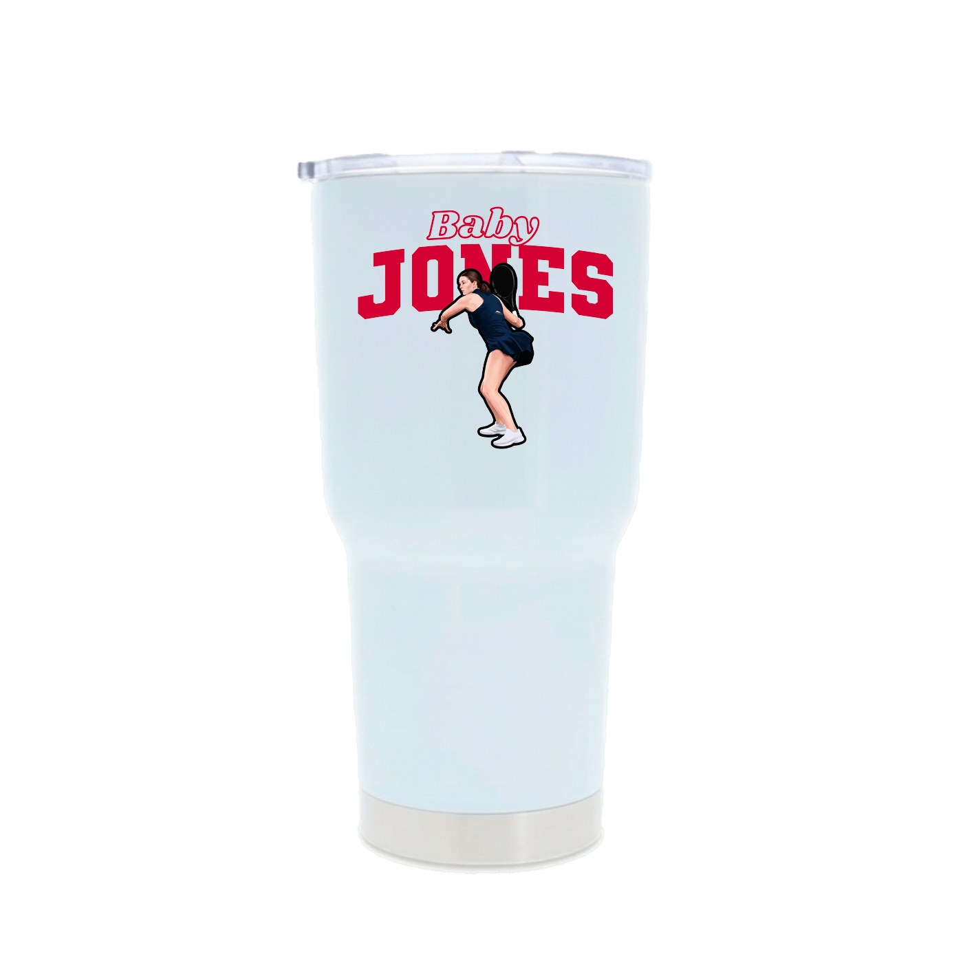 30oz Stainless Steel Tumbler — Name Arch in White