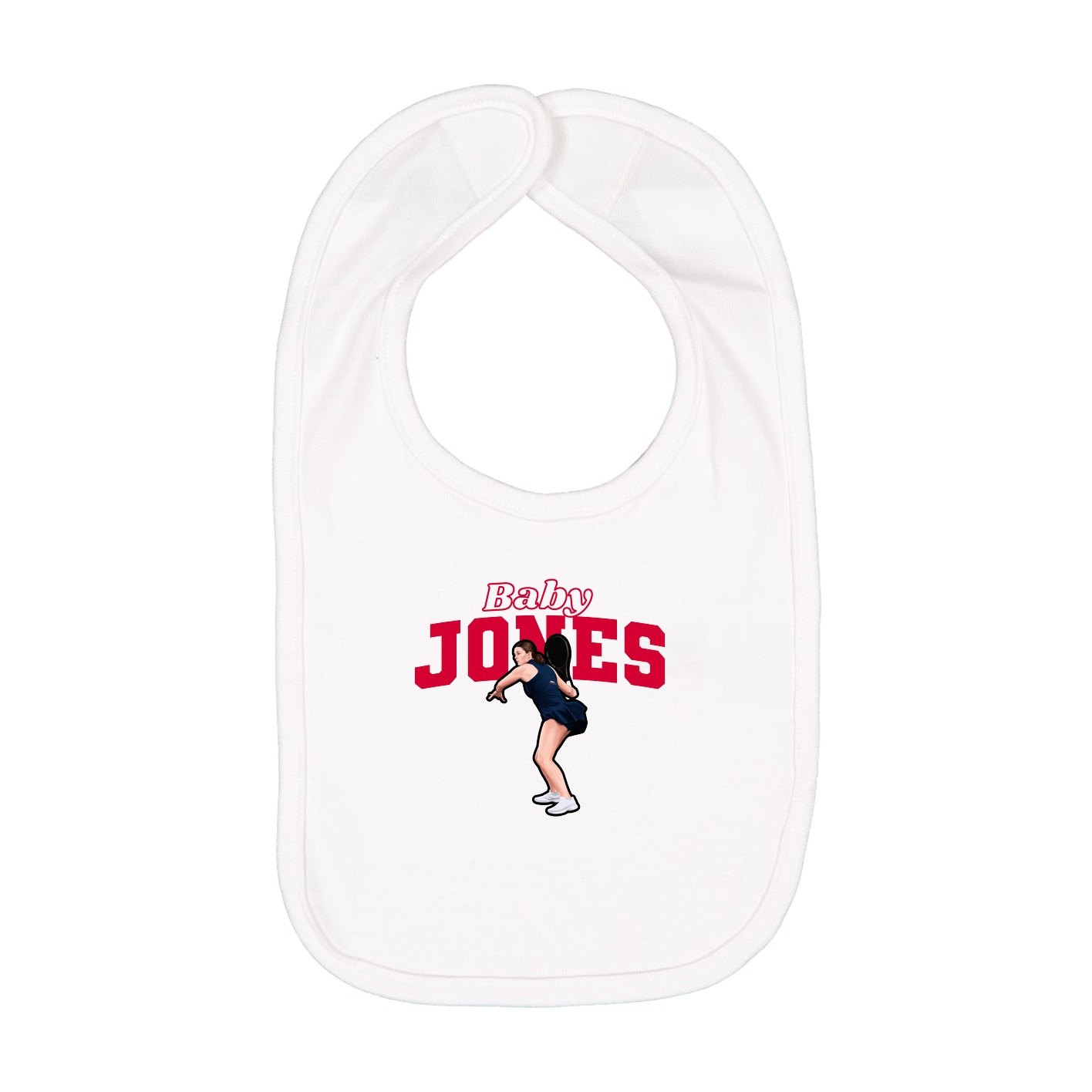 Infant Bib — Name Arch in White
