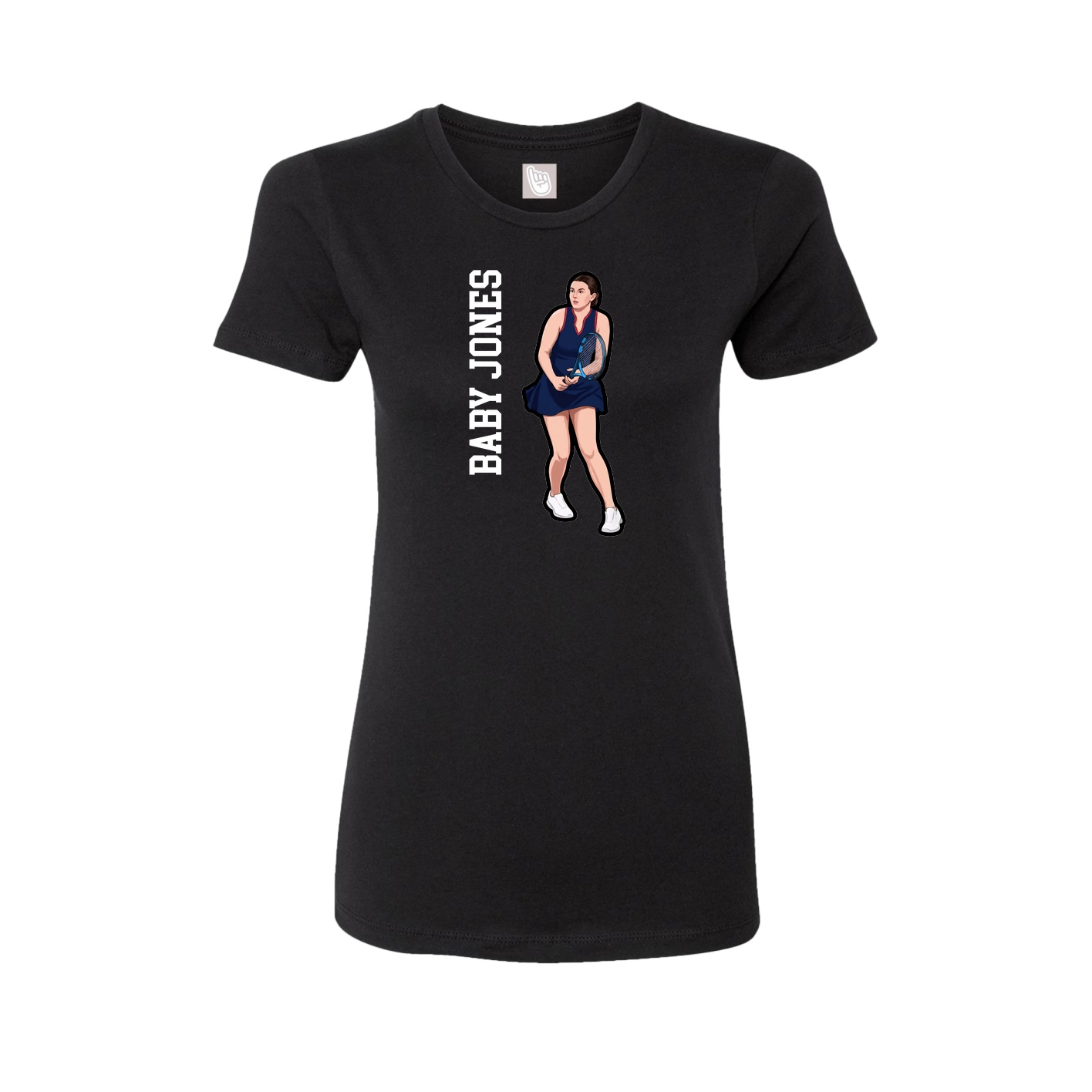 Fitted Women's Tee — Name Vertical in Black