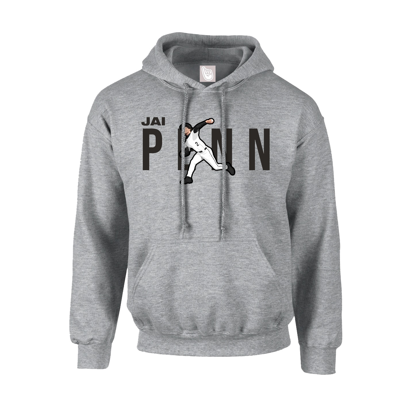 Youth Hoodie — Player Name in Grey