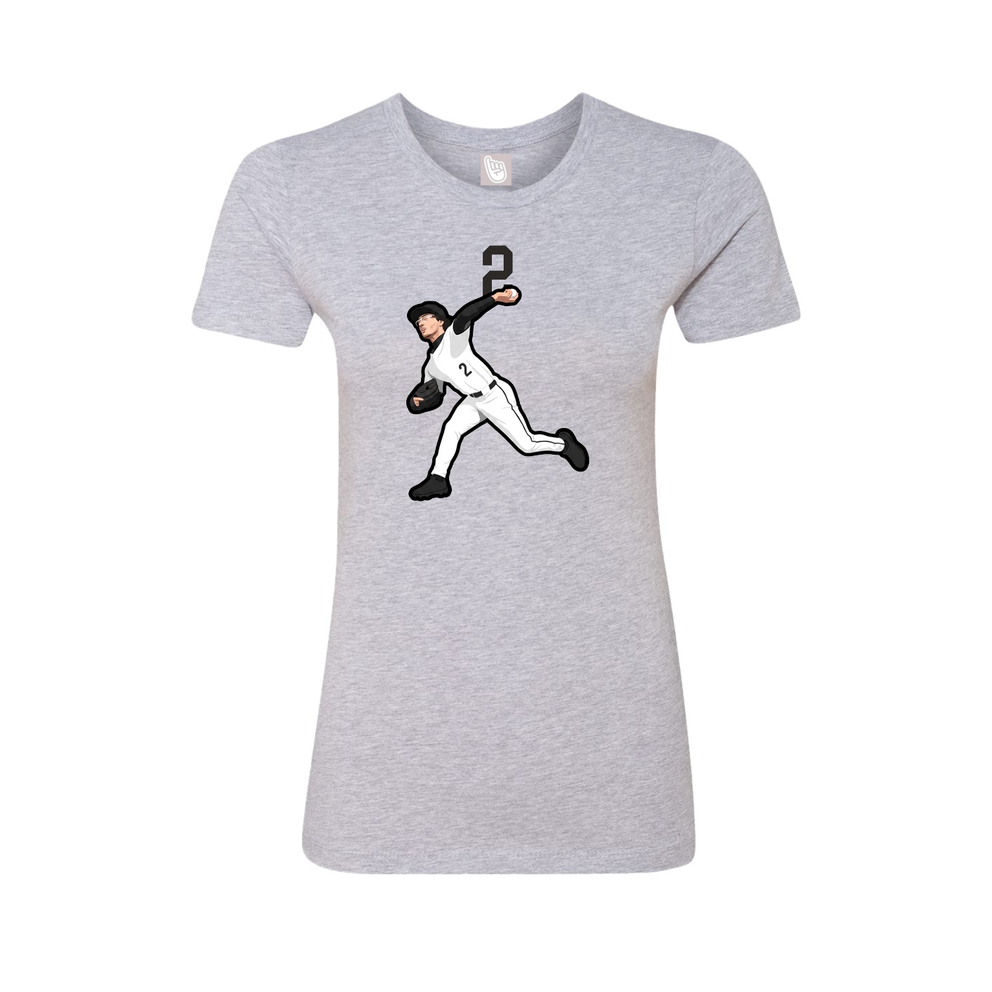 Fitted Women's Tee — Number Top in Grey