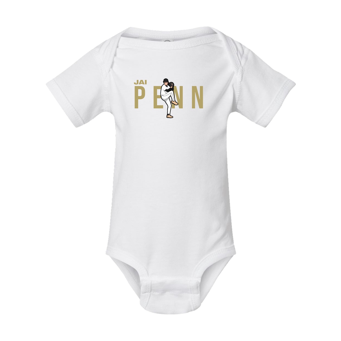 Baby Onesie — Player Name in White