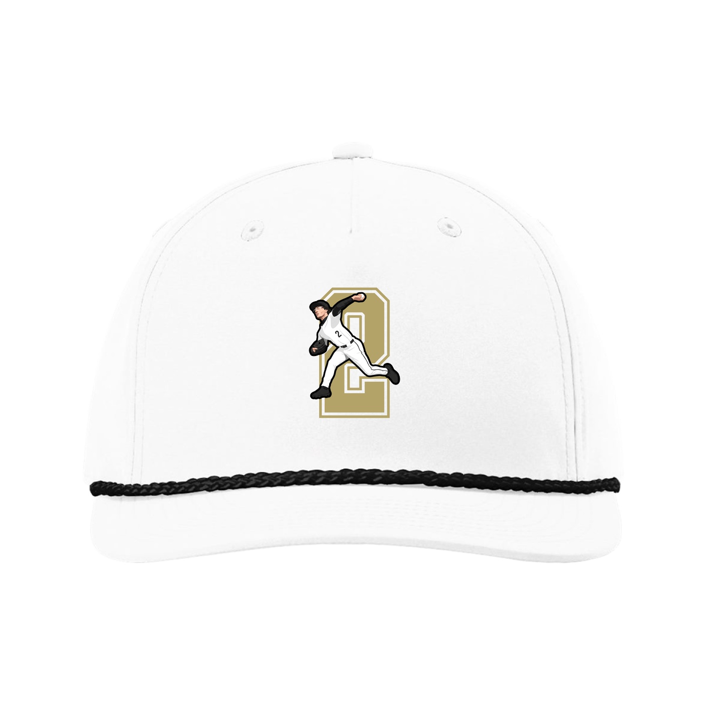Five-Panel Classic Rope Cap — Number in White