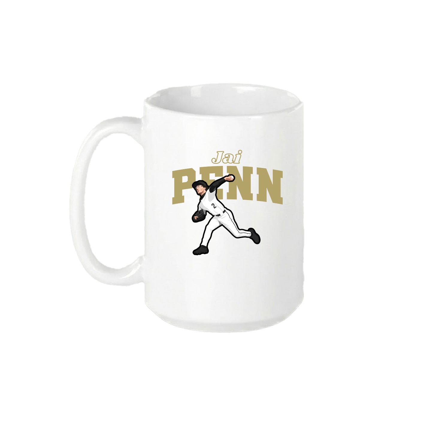 15oz Coffee Mug — Name Arch in White