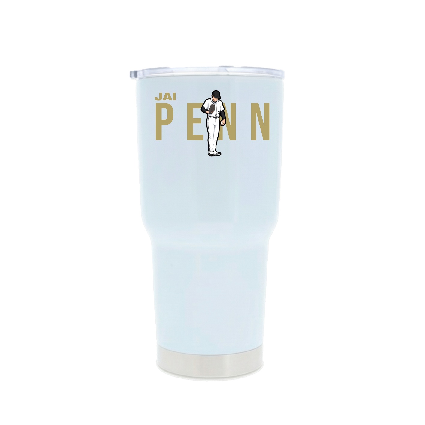 30oz Stainless Steel Tumbler — Player Name in White