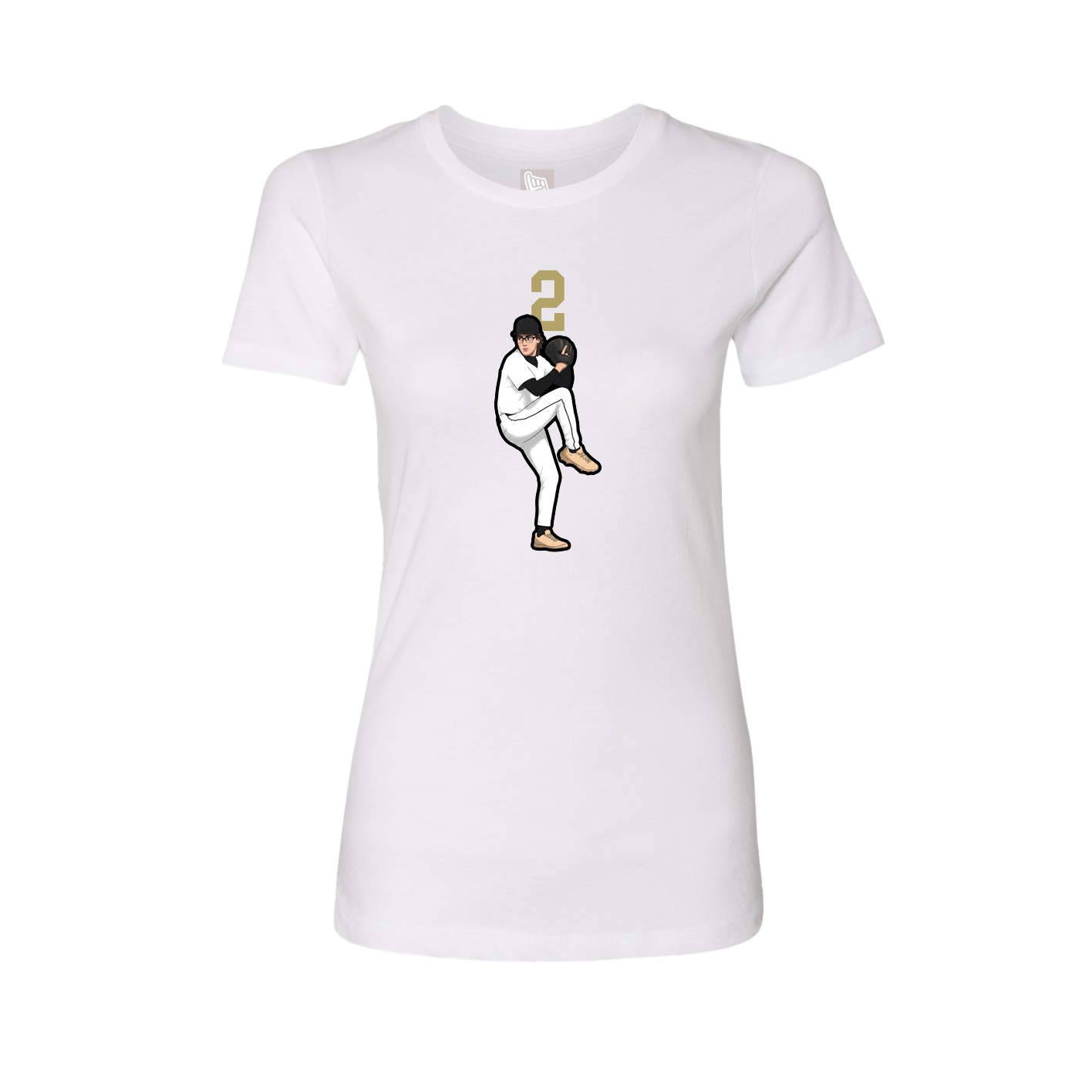 Fitted Women's Tee — Number Top in White