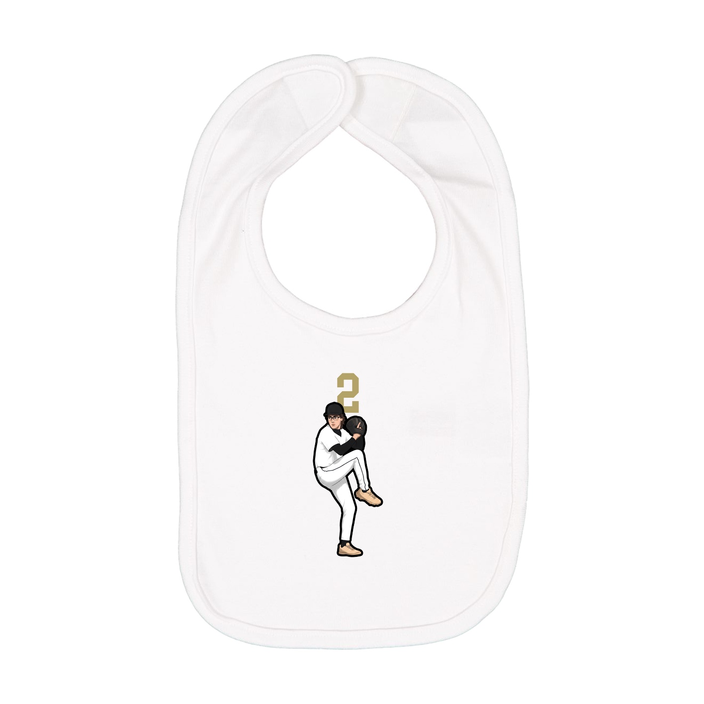 Infant Bib — Number Top in White