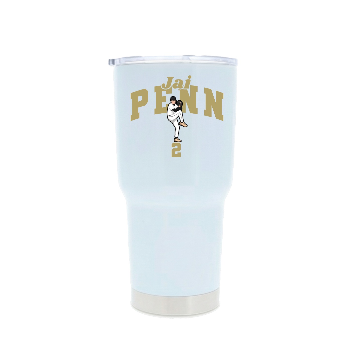30oz Stainless Steel Tumbler — Signature Arch in White