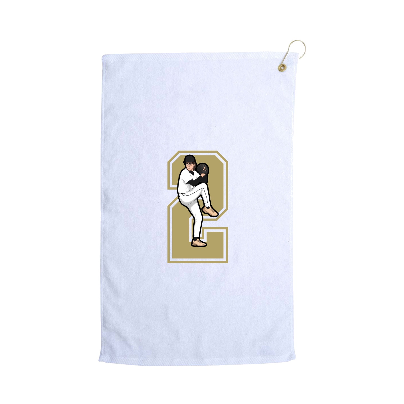 Golf Towel — Number in White