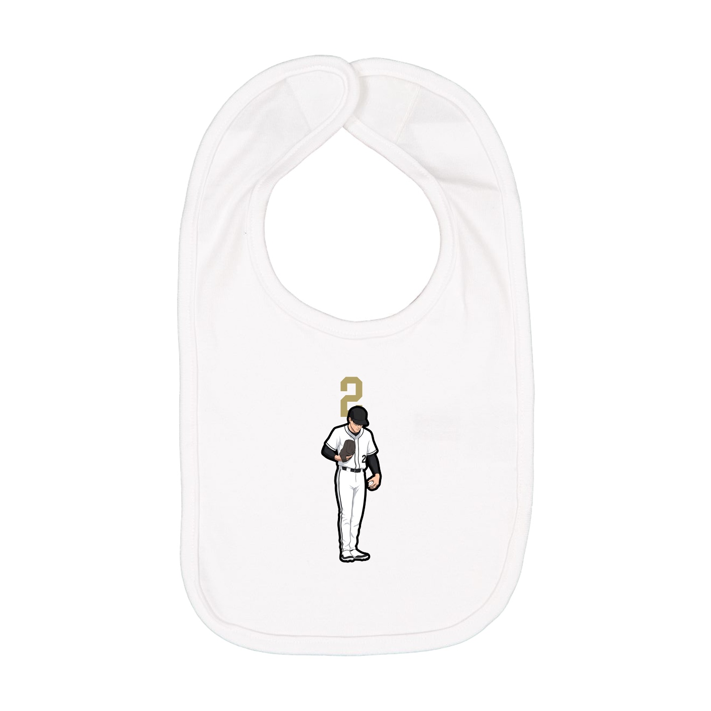 Infant Bib — Number Top in White