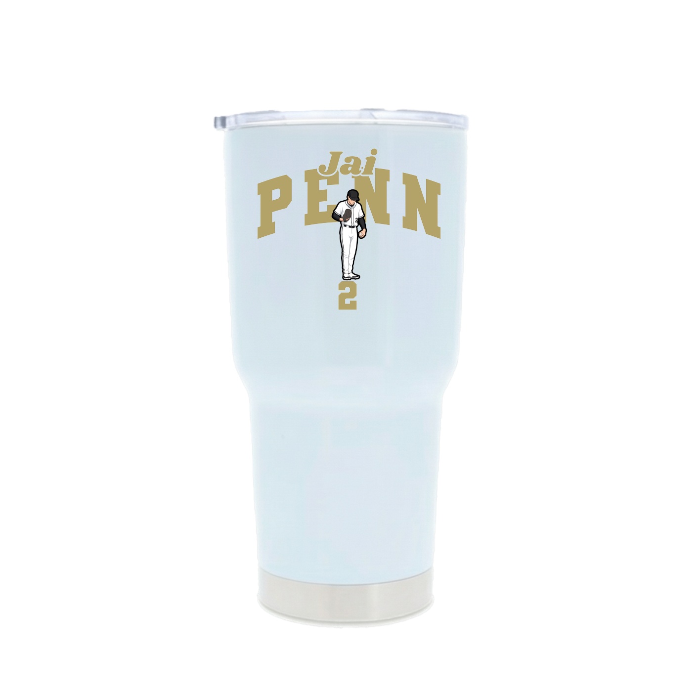 30oz Stainless Steel Tumbler — Signature Arch in White