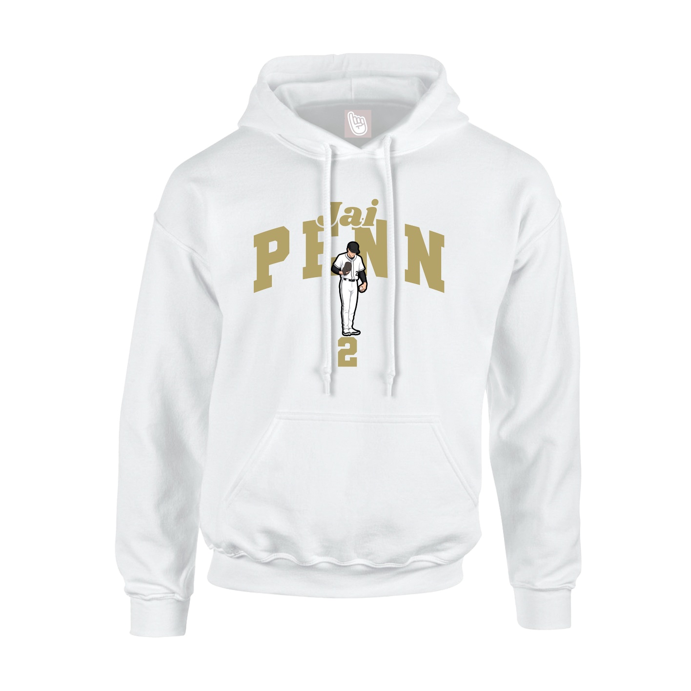 Youth Hoodie — Signature Arch in White