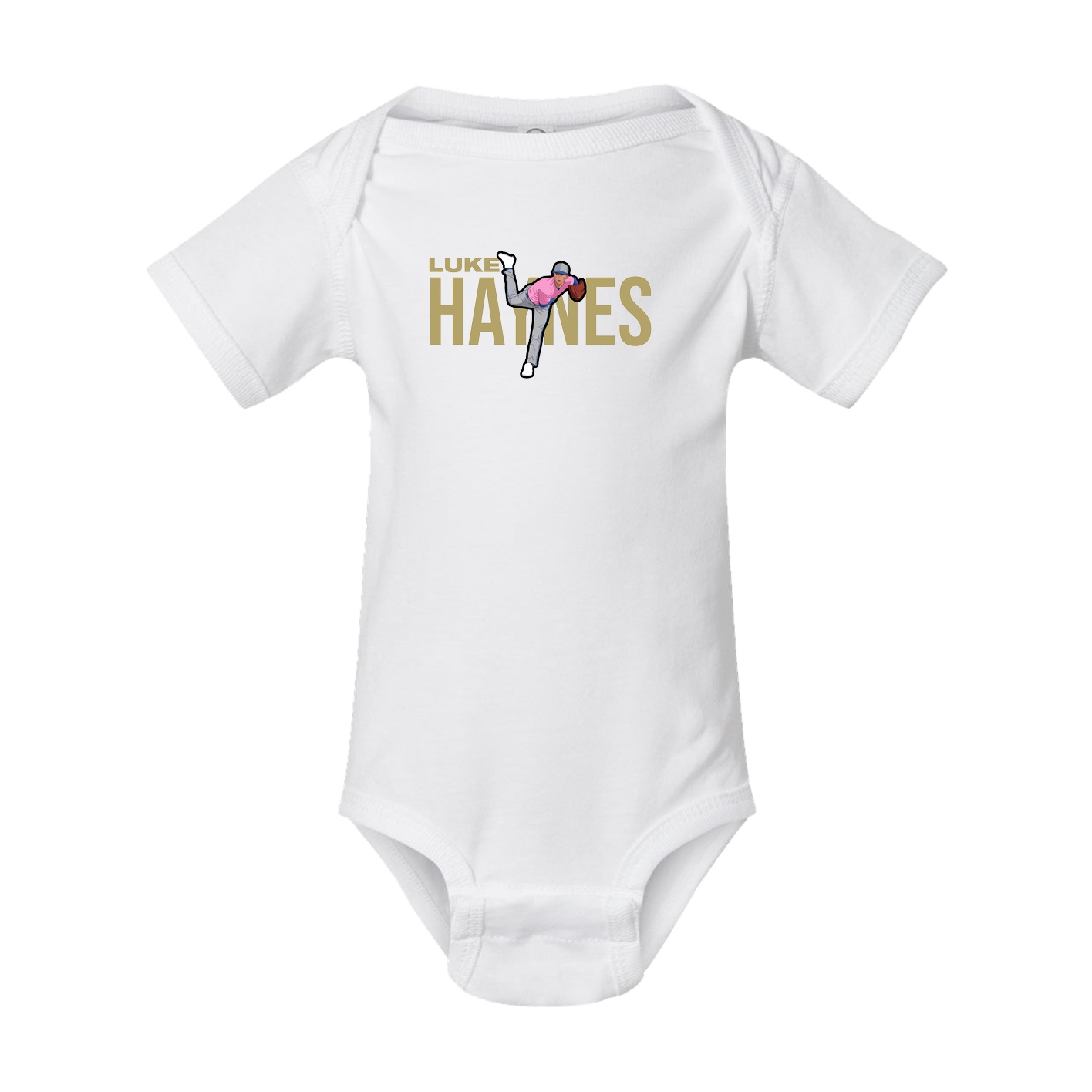 Baby Onesie — Player Name in White