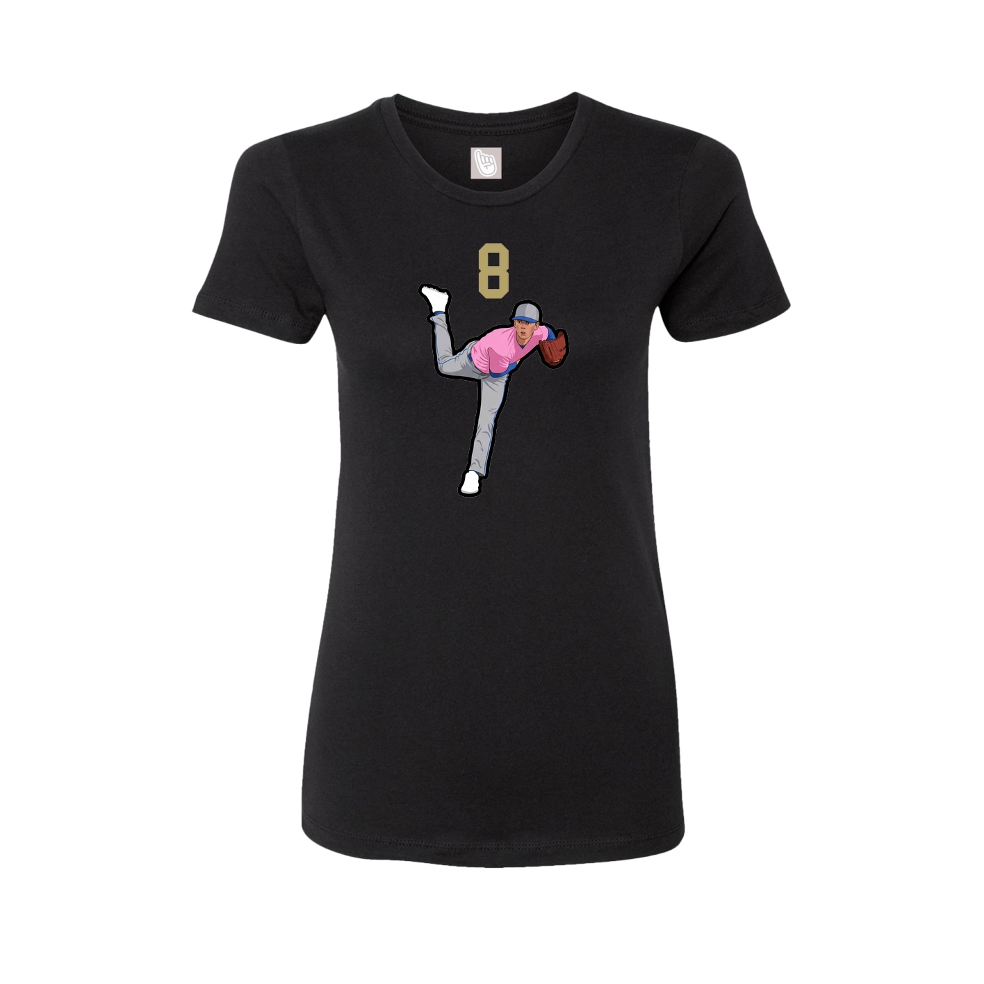 Fitted Women's Tee — Number Top in Black
