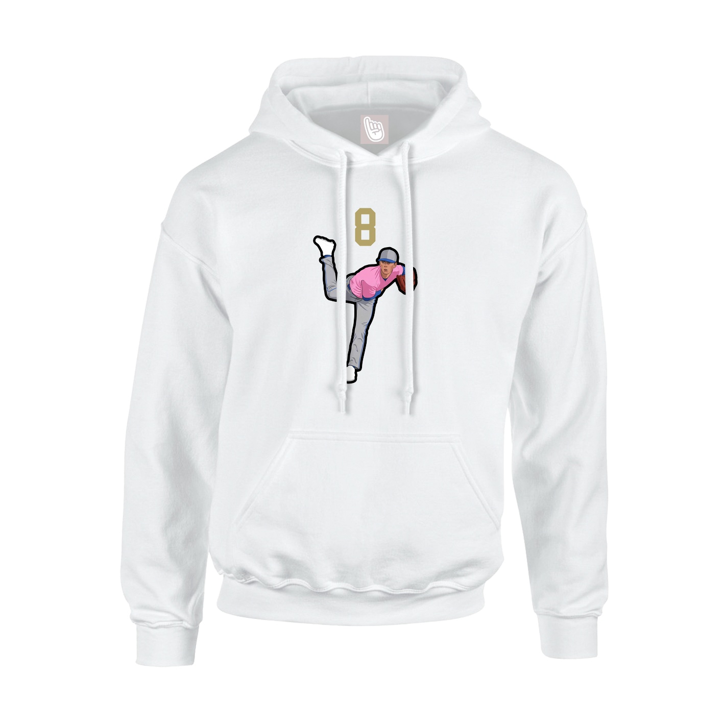 Youth Hoodie — Number Top in White