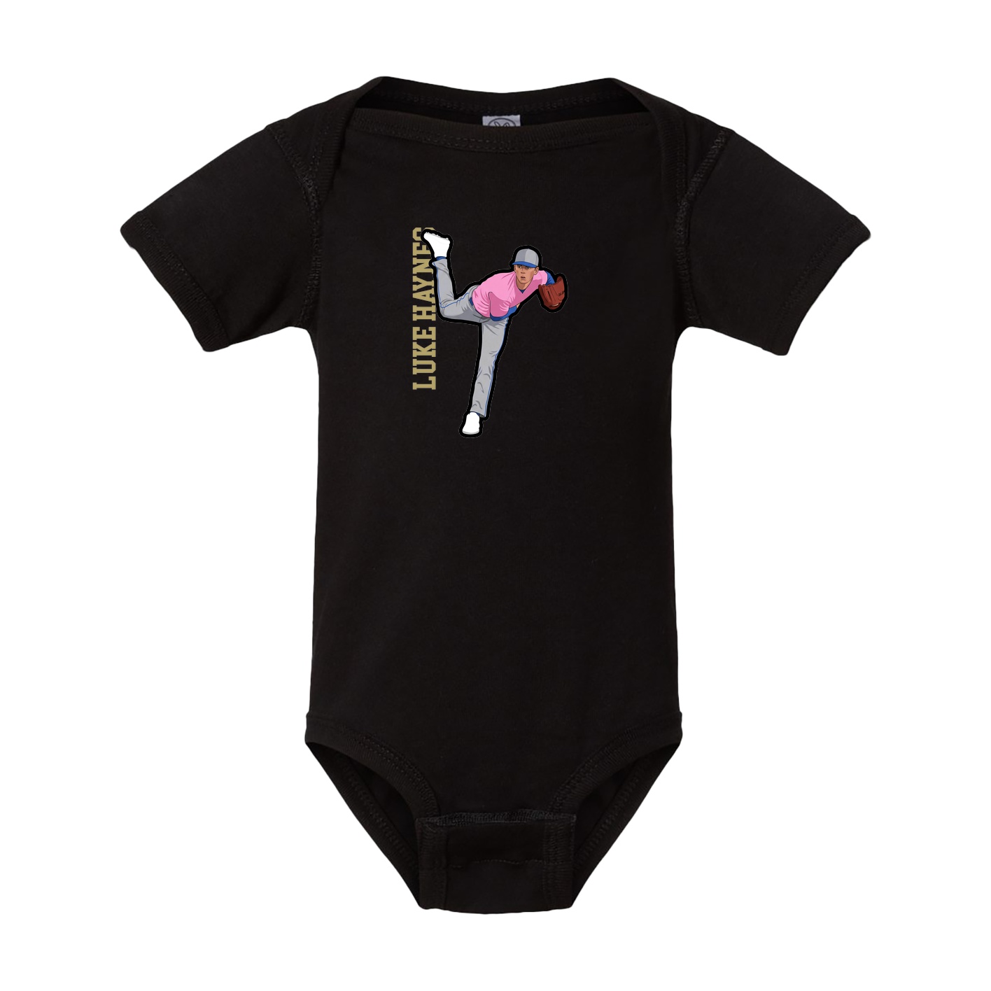 Baby Onesie — Name Vertical in Black