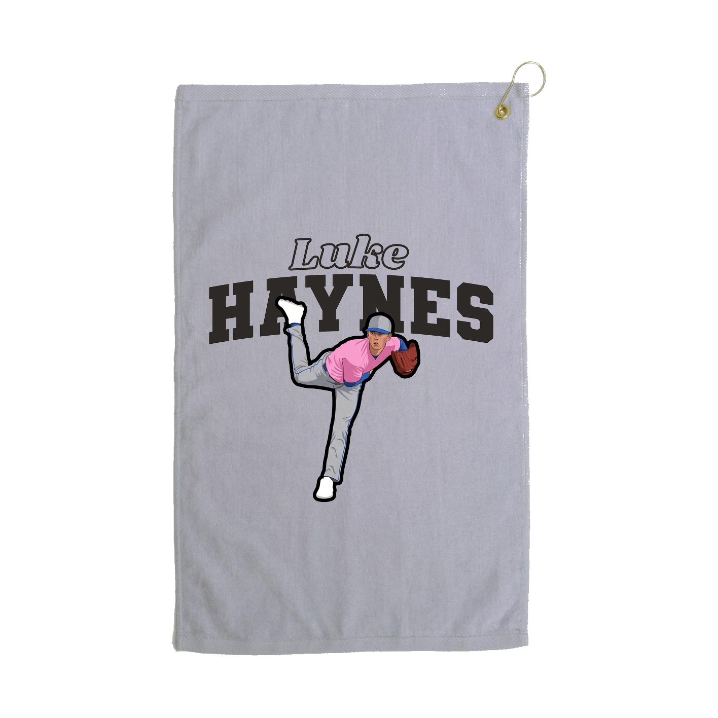 Golf Towel — Name Arch in Grey