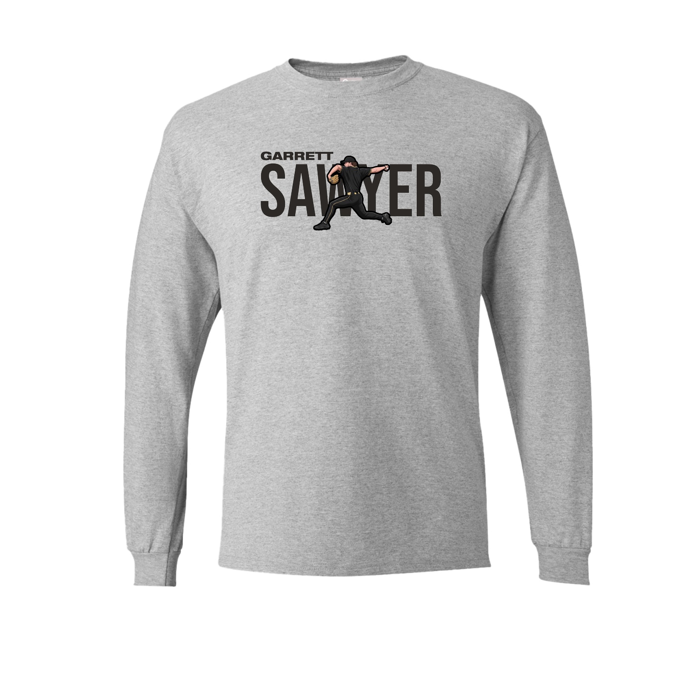 Long Sleeve Tee — Player Name in Grey