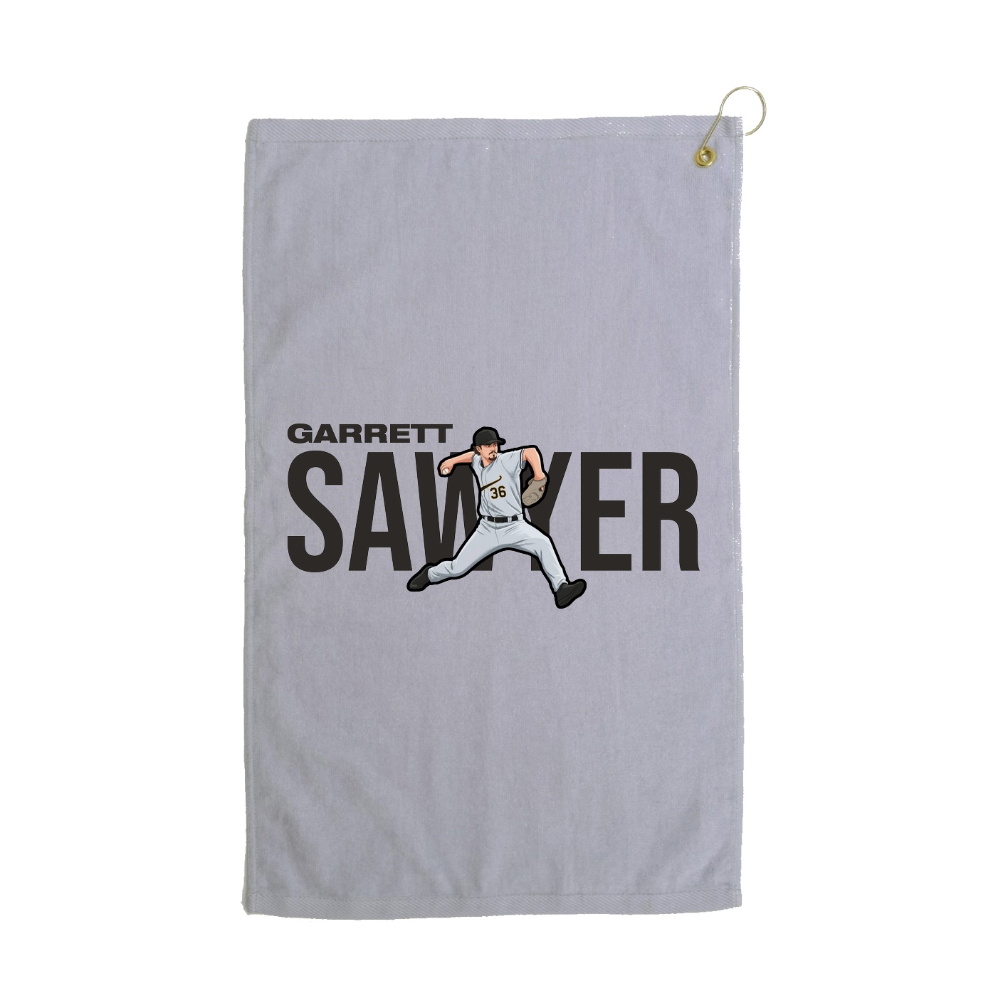 Golf Towel — Player Name in Grey