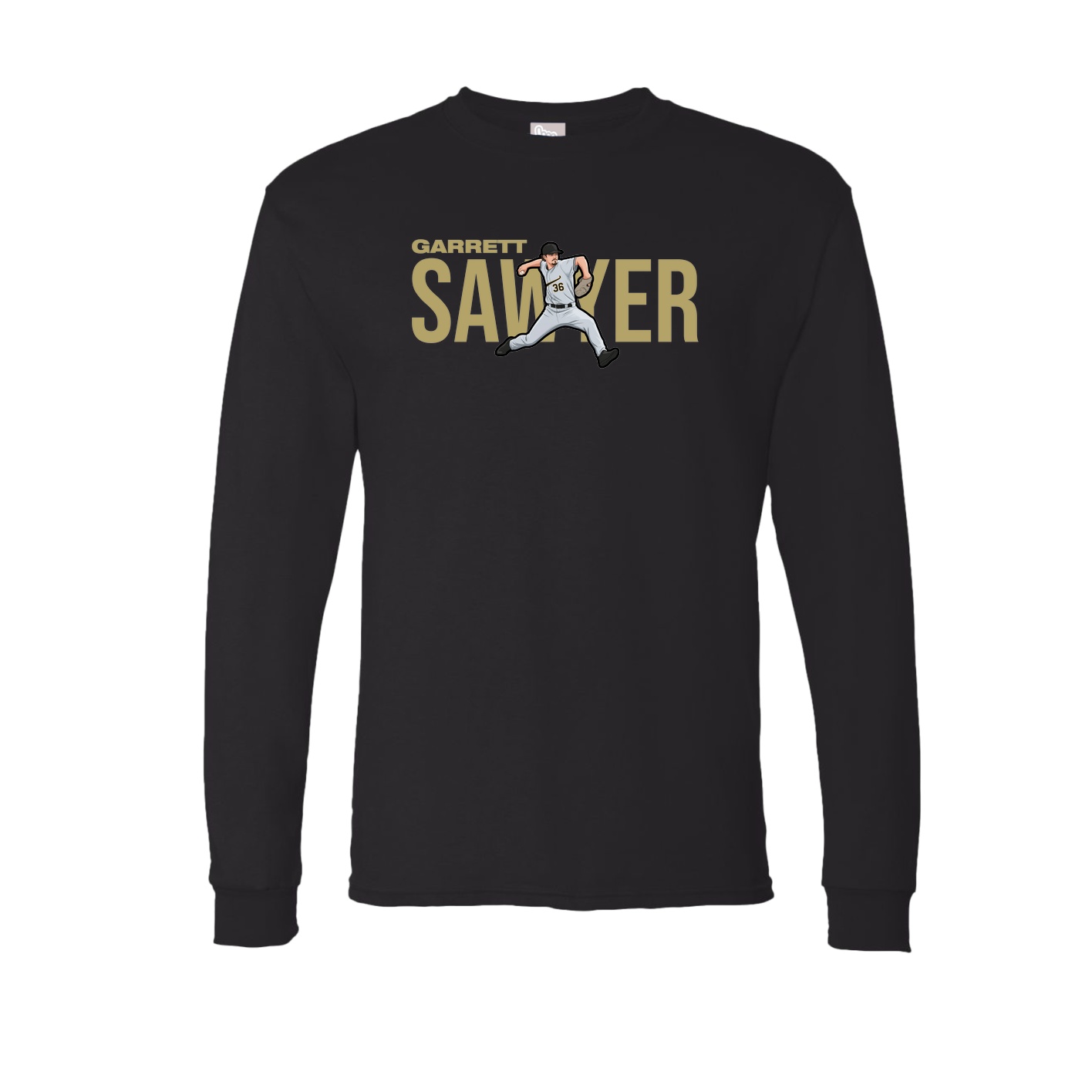 Long Sleeve Tee — Player Name in Black