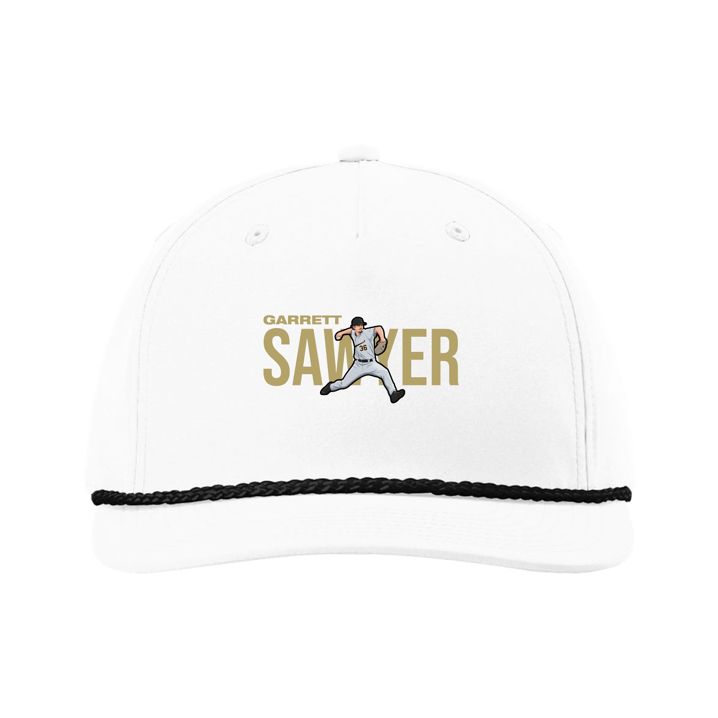 Five-Panel Classic Rope Cap — Player Name in White