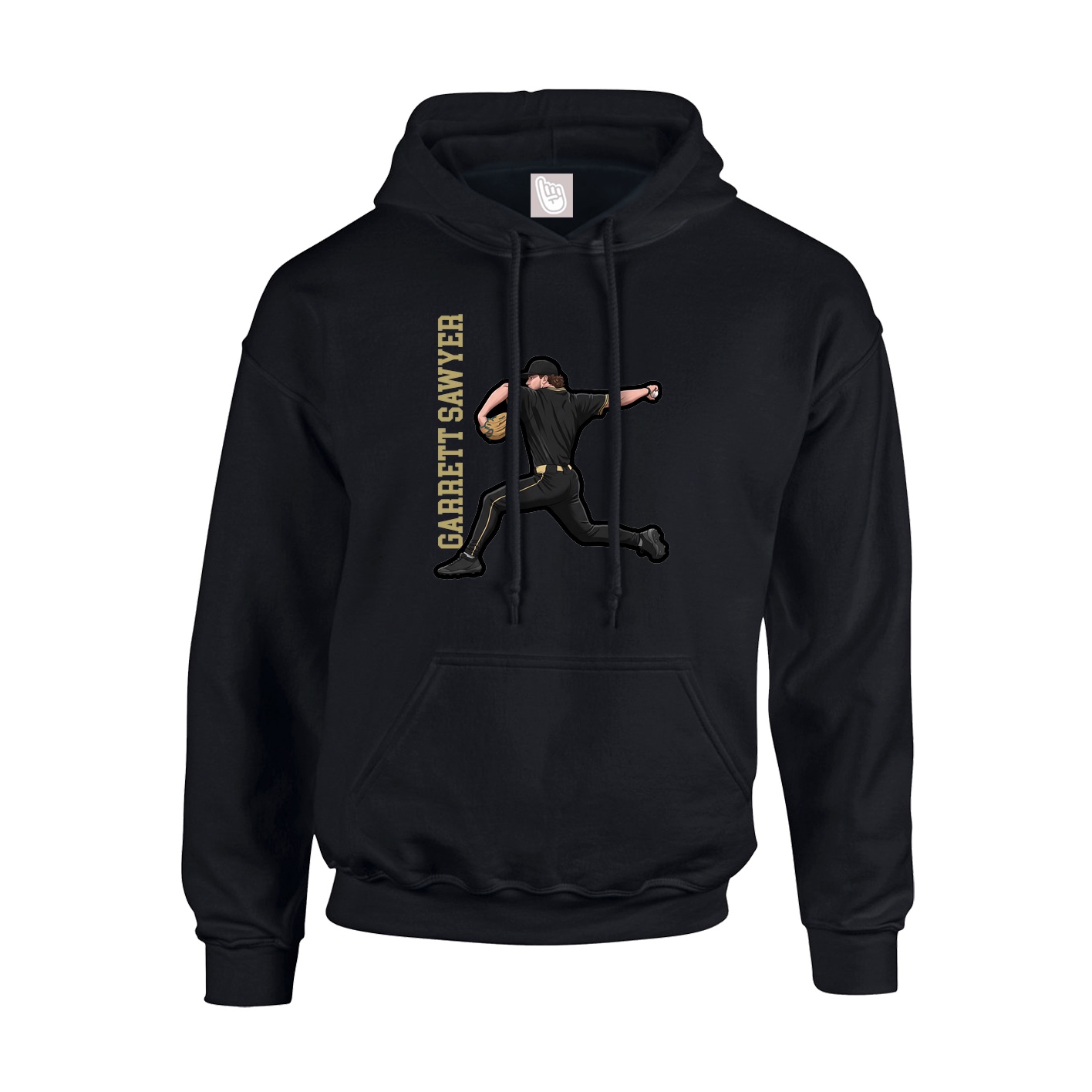 Youth Hoodie — Name Vertical in Black