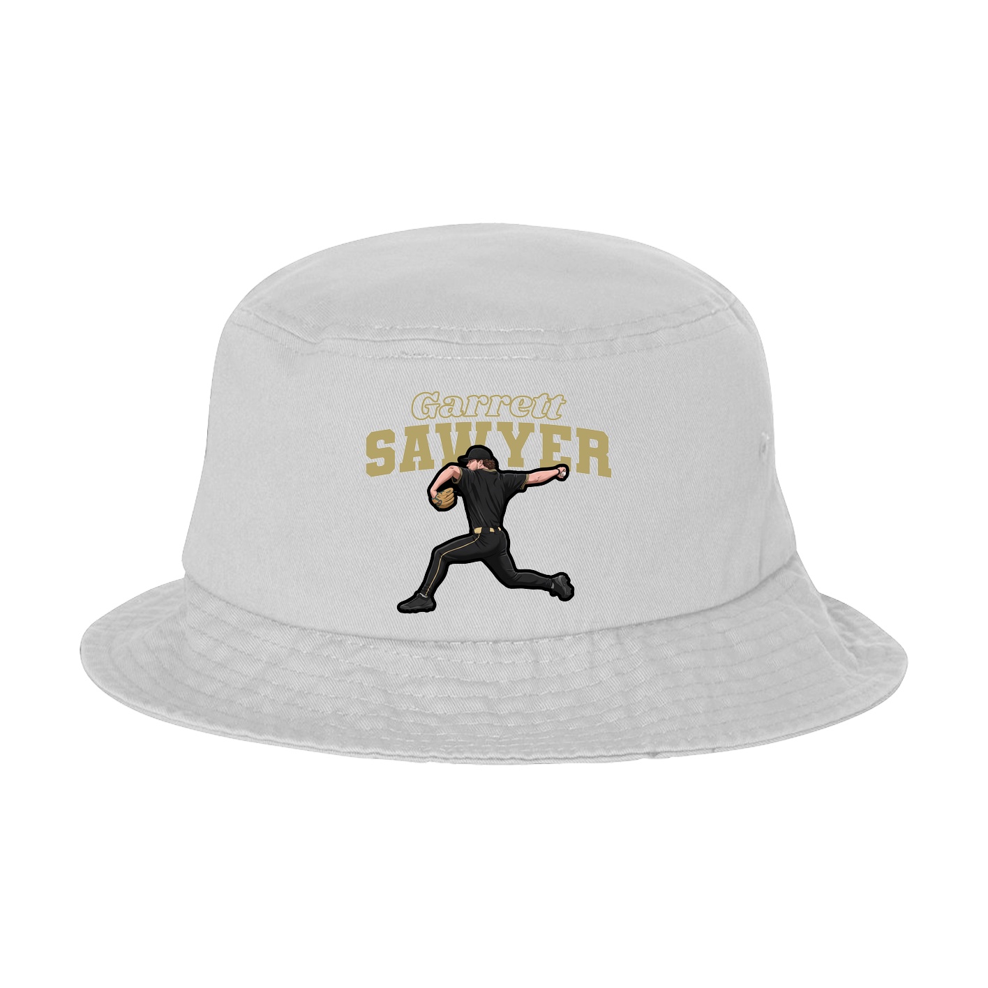 Bucket Cap — Name Arch in White