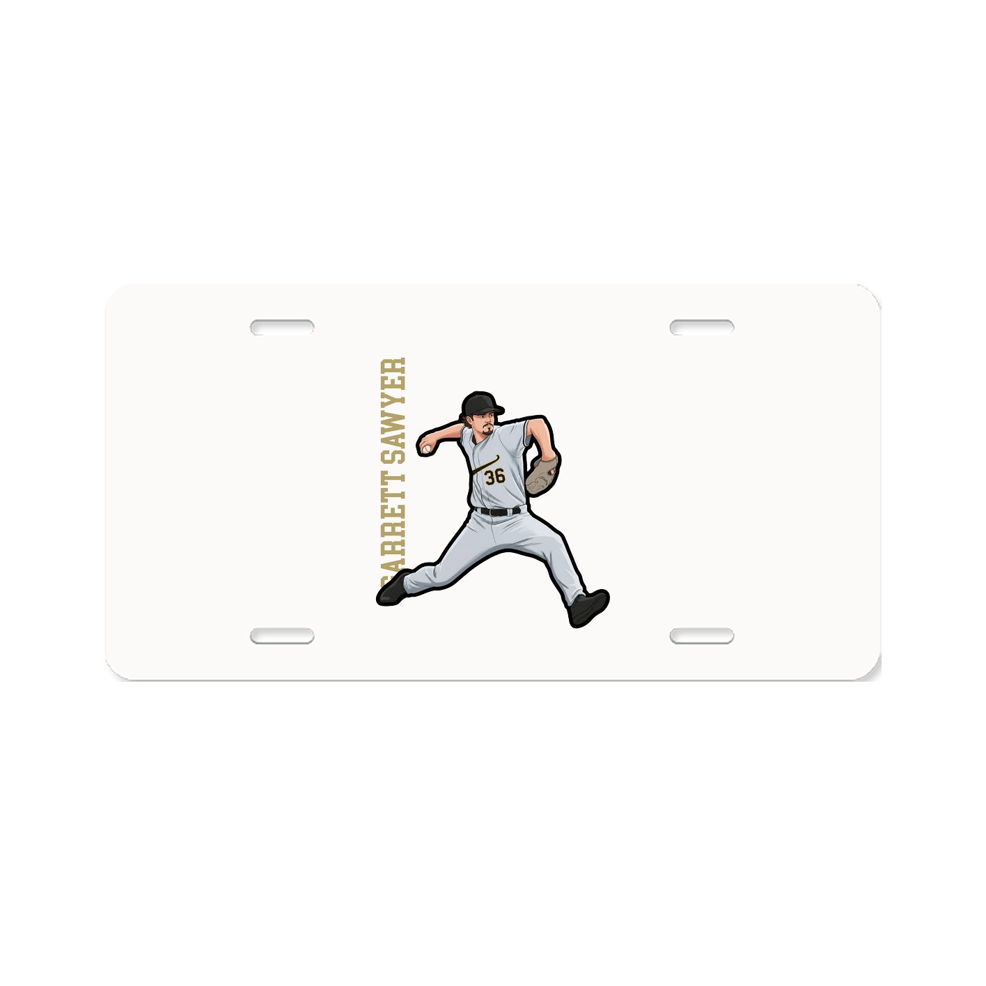 License Plate — Name Vertical in Classic