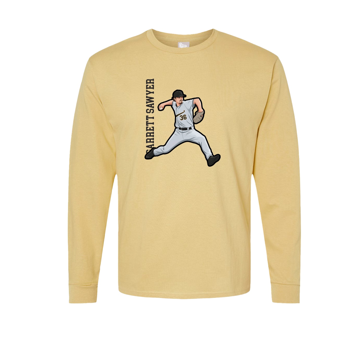 Long Sleeve Tee — Name Vertical in Vegas Gold