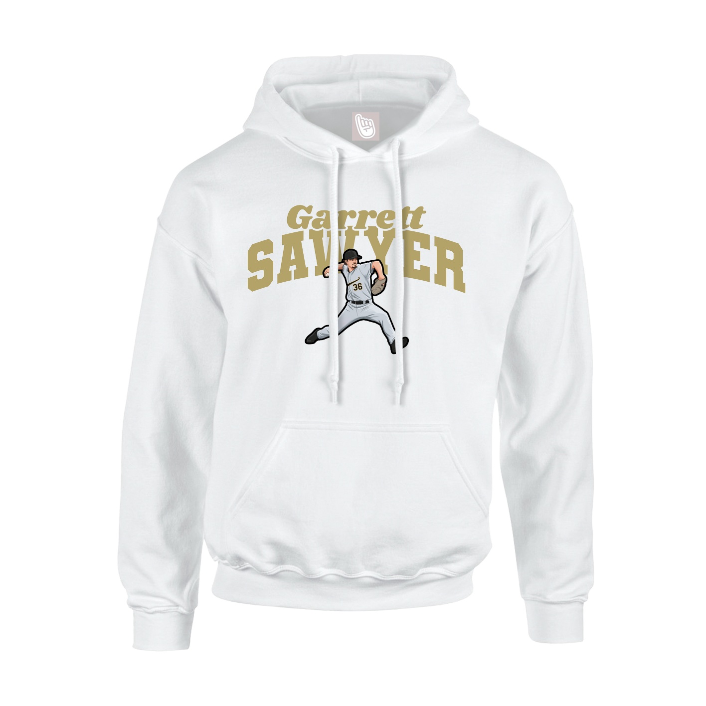 Youth Hoodie — Signature Arch in White
