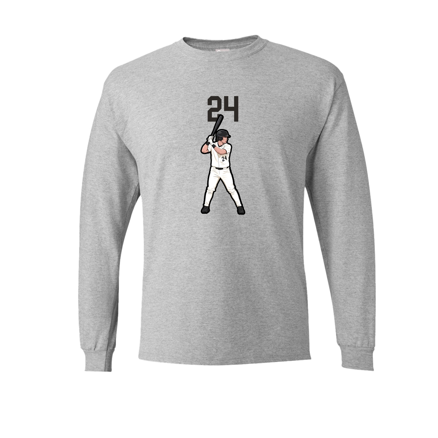 Long Sleeve Tee — Number Top in Grey