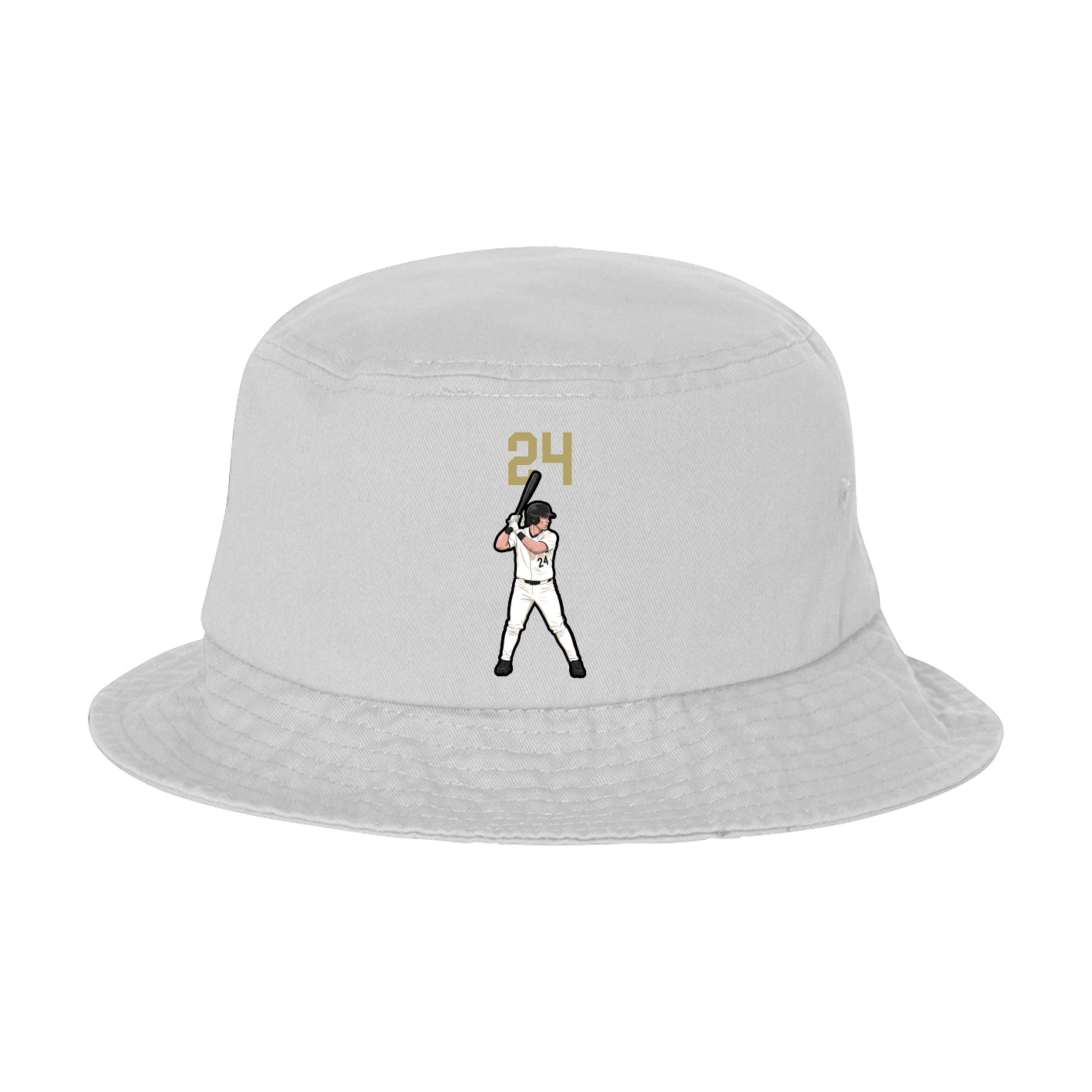 Bucket Cap — Number Top in White