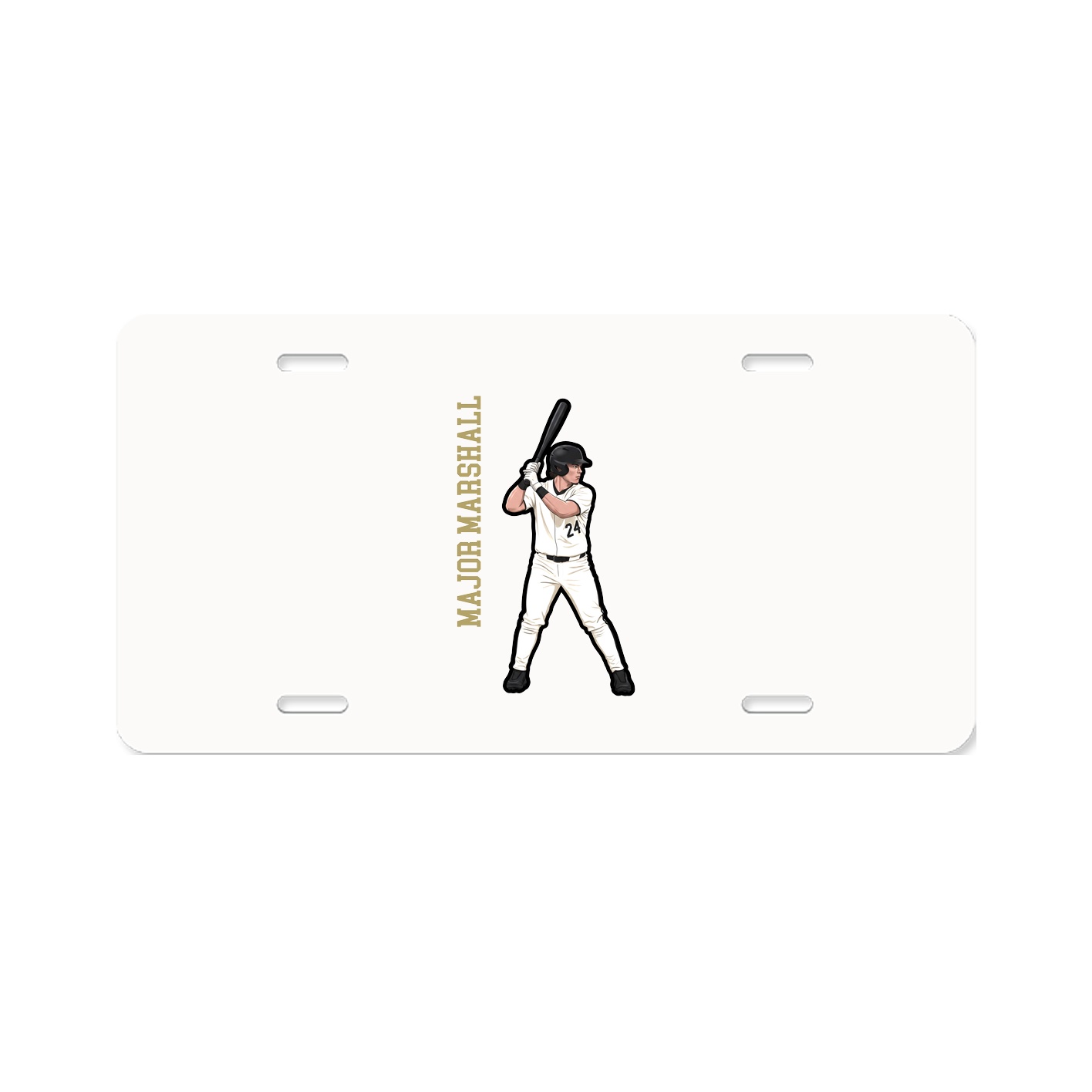License Plate — Name Vertical in Classic