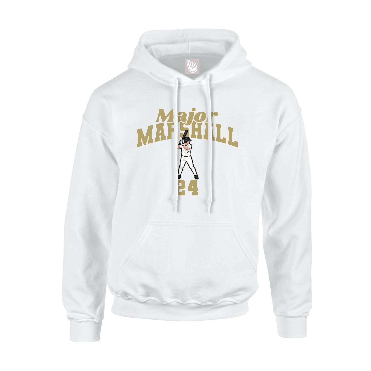 Youth Hoodie — Signature Arch in White
