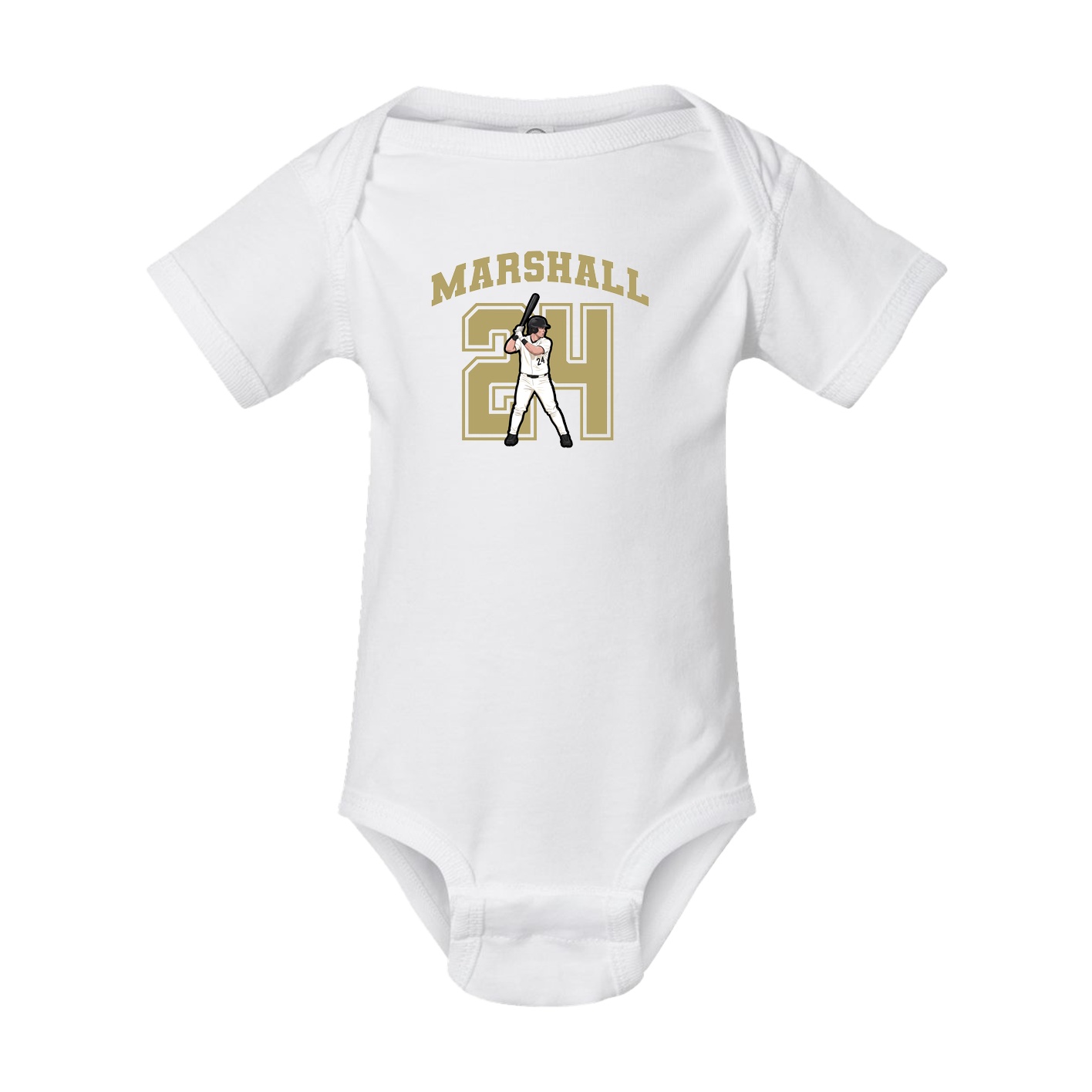 Baby Onesie — Number in White