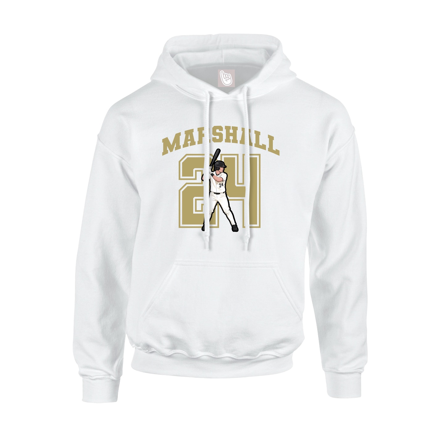 Youth Hoodie — Number in White