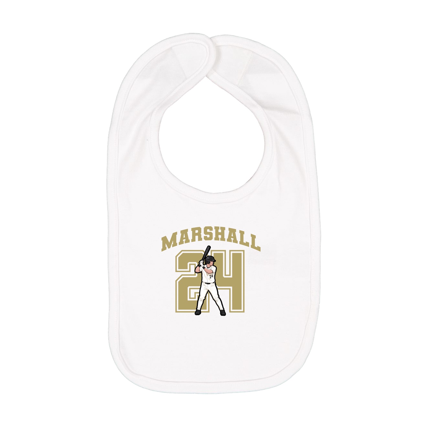 Infant Bib — Number in White