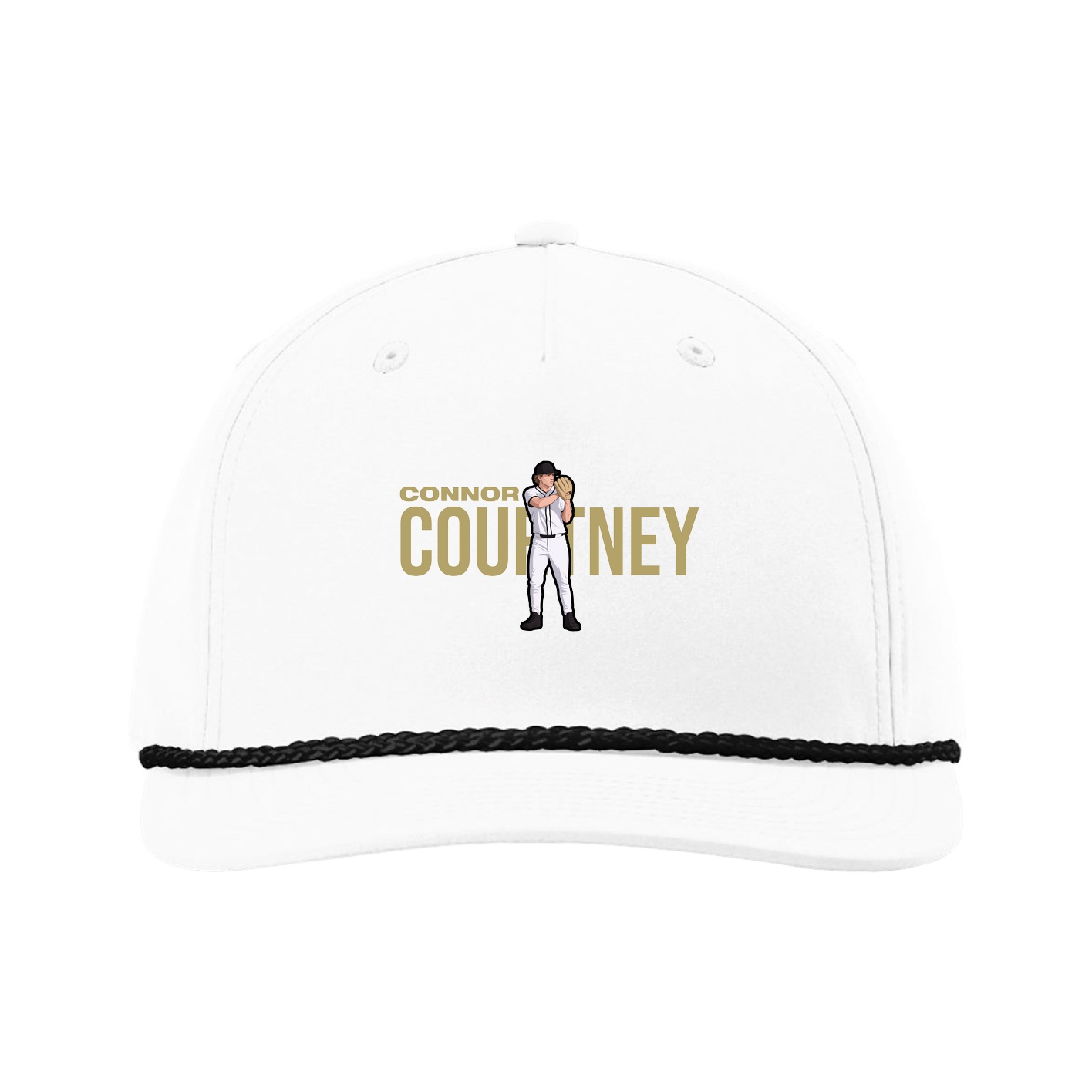 Five-Panel Classic Rope Cap — Player Name in White