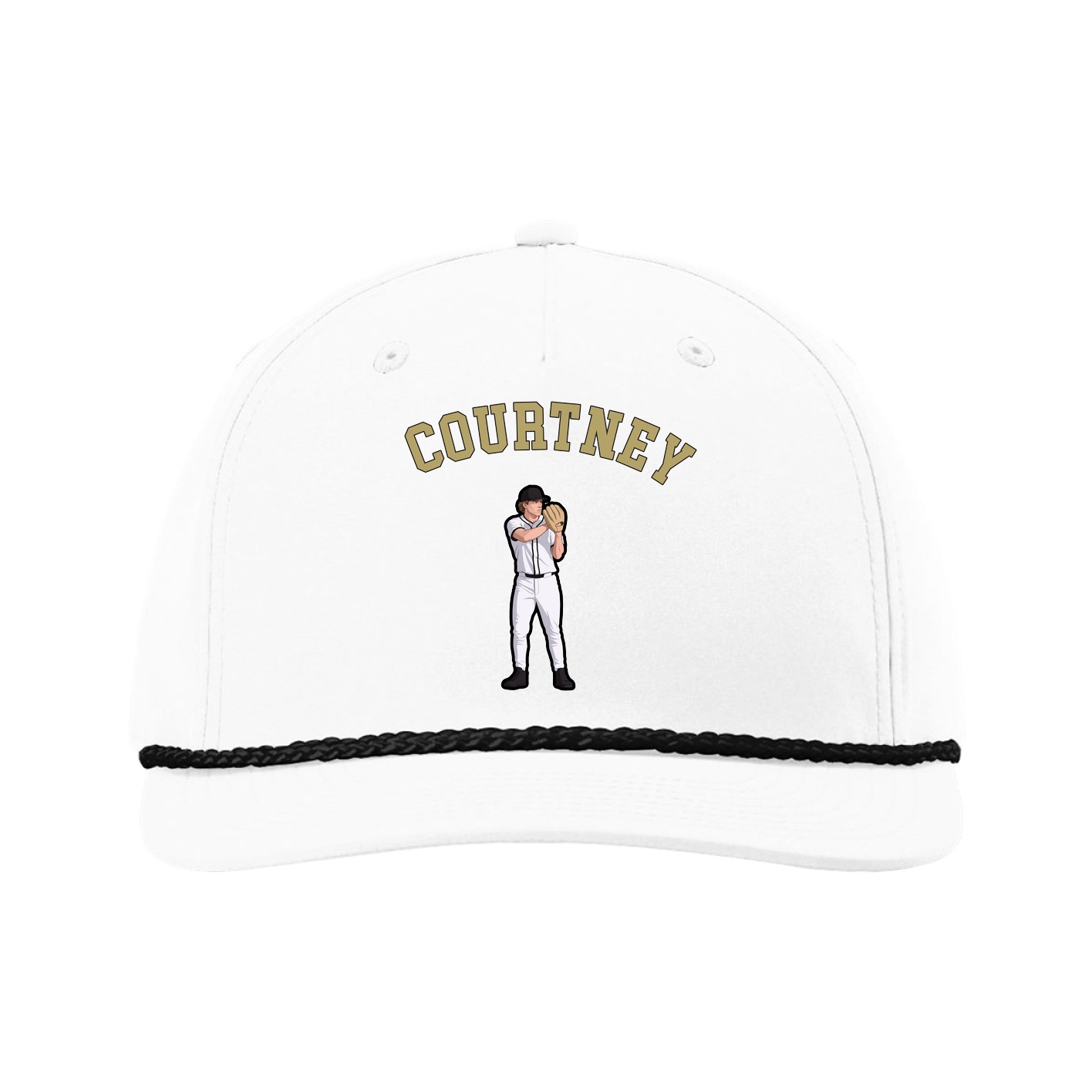 Five-Panel Classic Rope Cap — Shirsey Arch in White