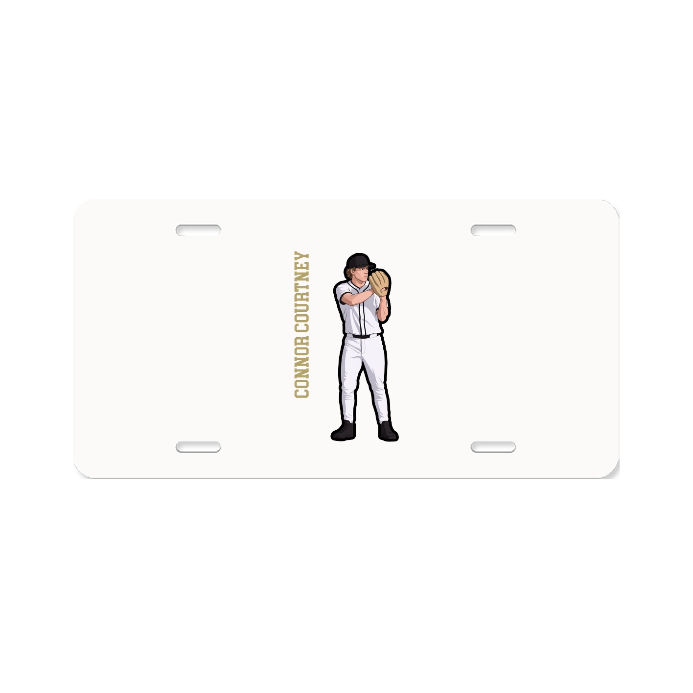 License Plate — Name Vertical in Classic