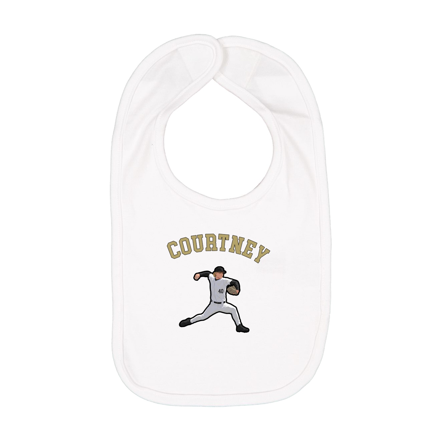 Infant Bib — Shirsey Arch in White
