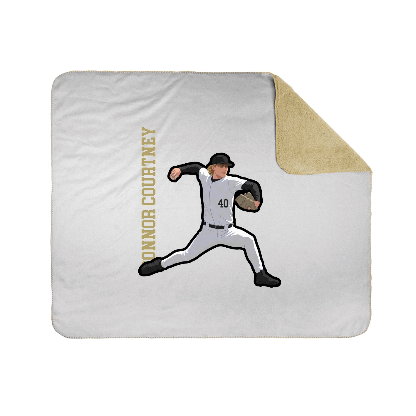 Throw Blanket — Name Vertical in White