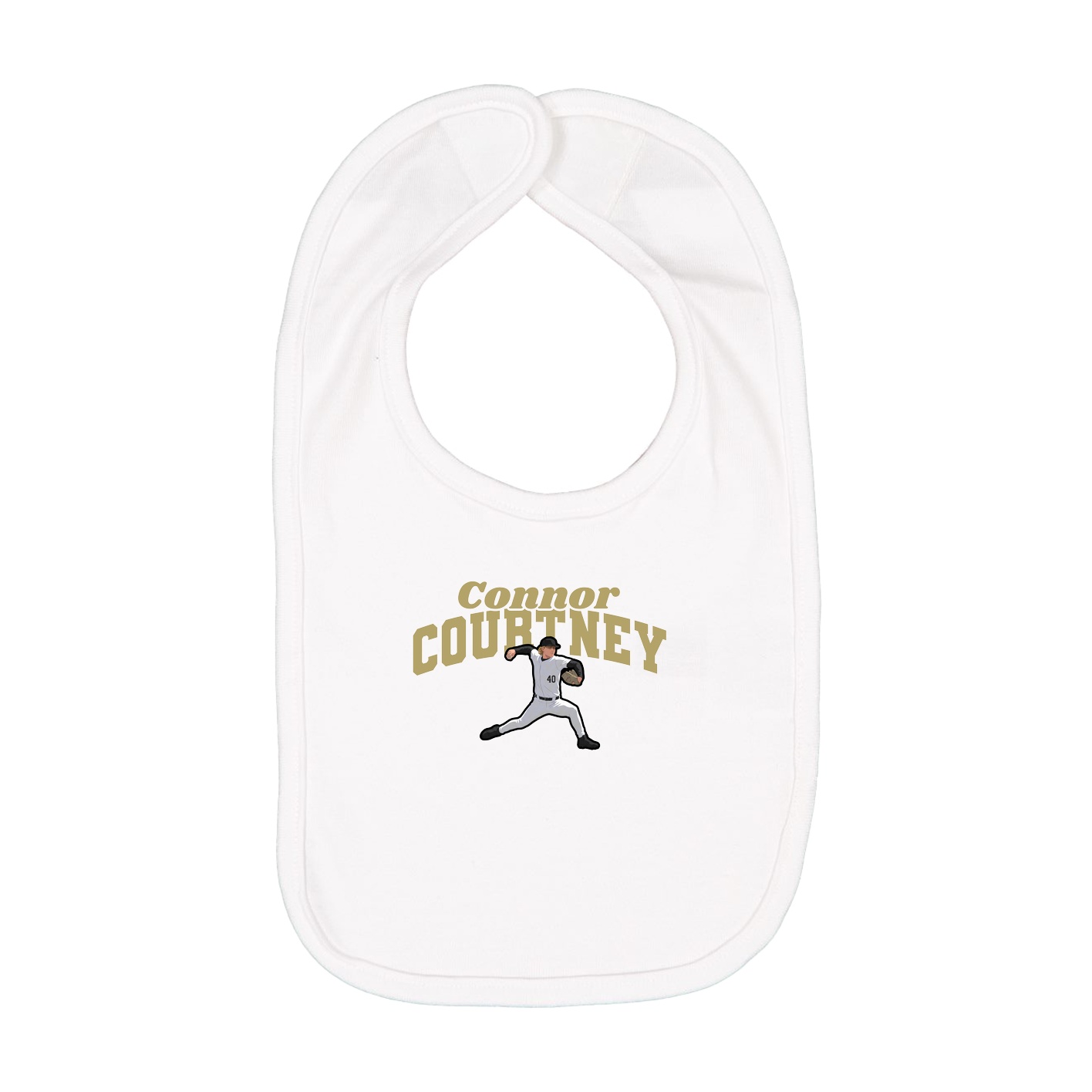 Infant Bib — Signature Arch in White
