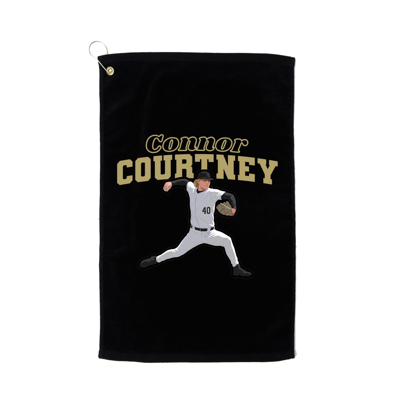 Golf Towel — Name Arch in Black