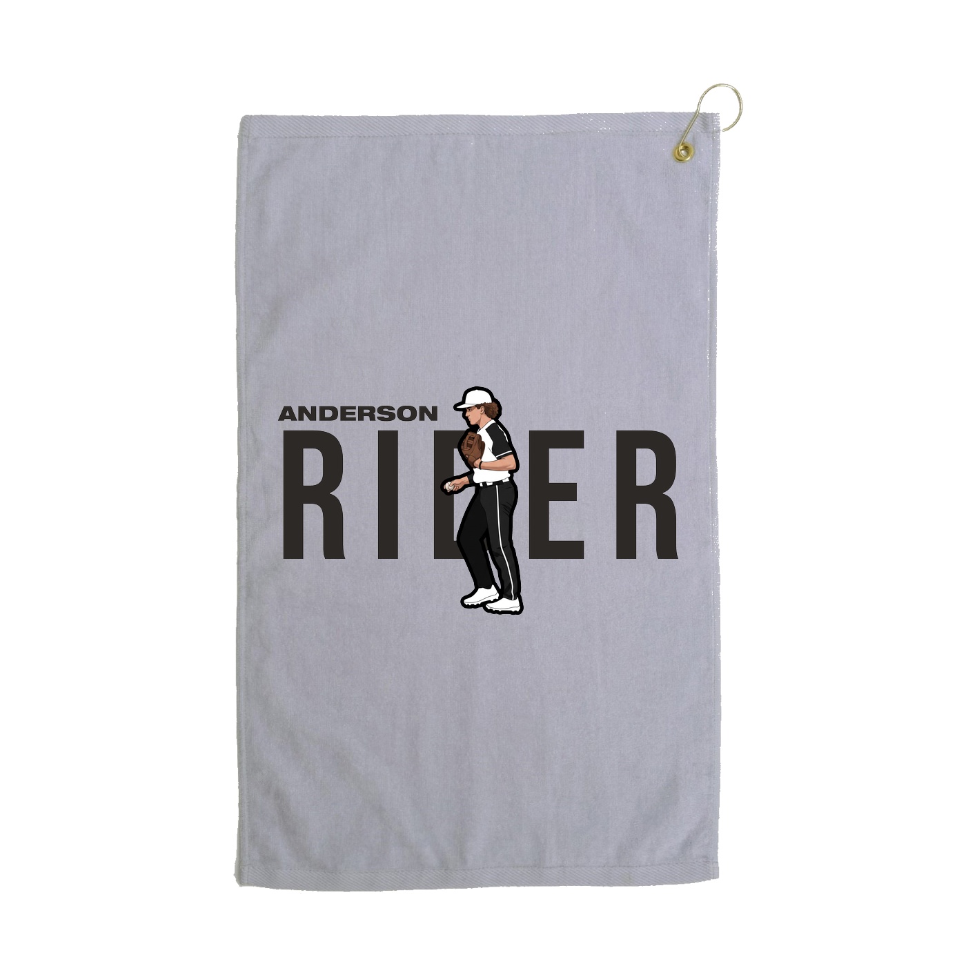 Golf Towel — Player Name in Grey