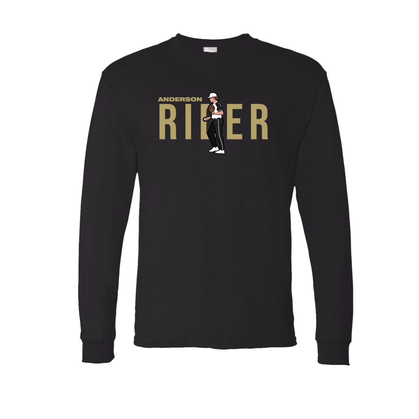 Long Sleeve Tee — Player Name in Black