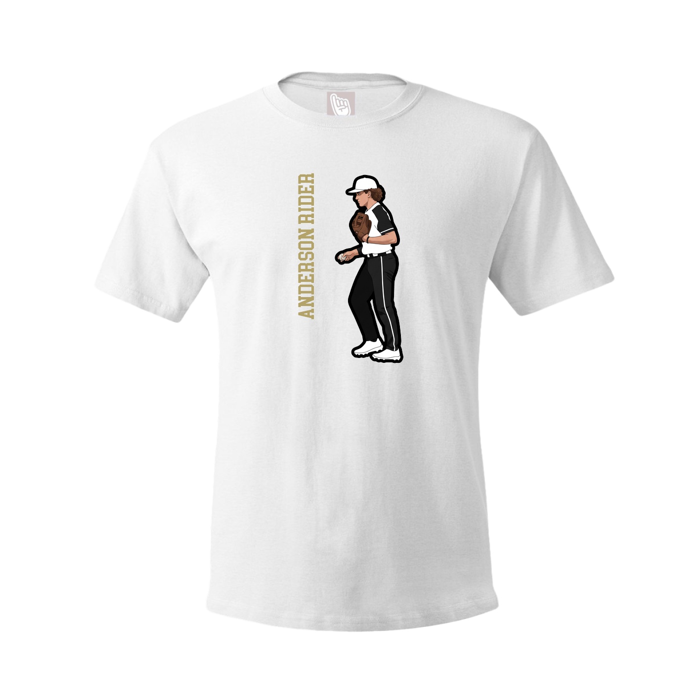 Youth Tee — Name Vertical in White