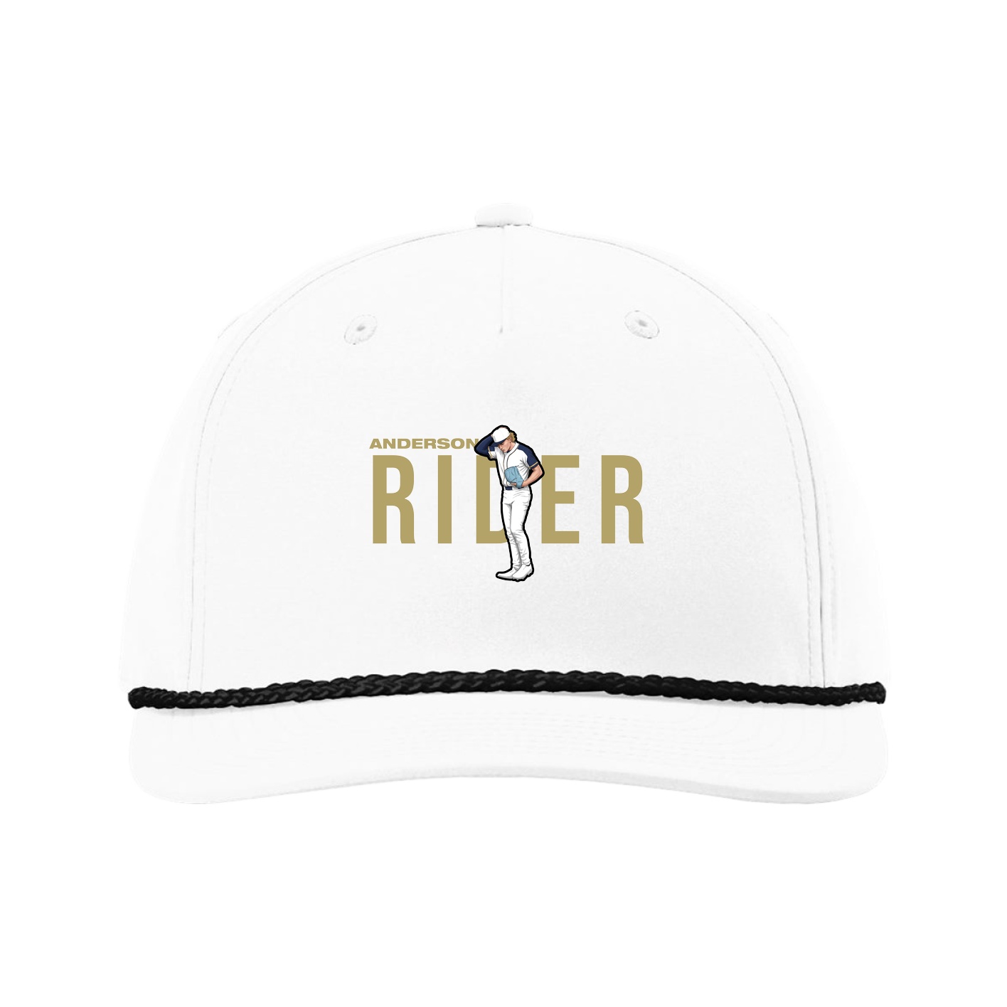 Five-Panel Classic Rope Cap — Player Name in White